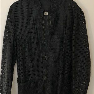 perforsted leather jacket